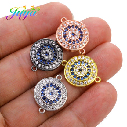 Juya Handmade 18K Gold Plated Cz Paved Decorative Copper Dragon Charms Connectors Accessories For DIY Talisman Jewelry Making