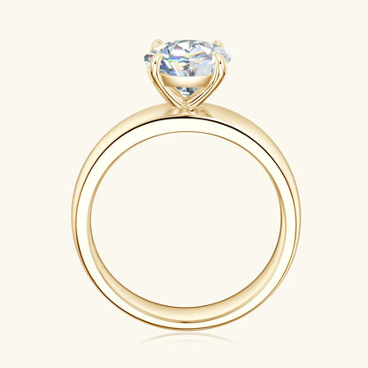 Lnngy 8mm Moissanite Solitaire Ring Certified 925 Sterling Silver Wide Chunky Rings For Women Girls Wedding Party Jewelry Gift