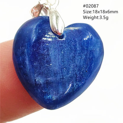 Natural Blue Kyanite Heart Love Pendant Jewelry Women Men Kyanite Necklace Cat Eye Beads Best Gift Fashion AAAAA