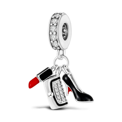 Silver Plated Cat Moon Star Earphone Dangle Charm Bead Pendant Fit Bangle Bracelet for Women Gift DIY Making