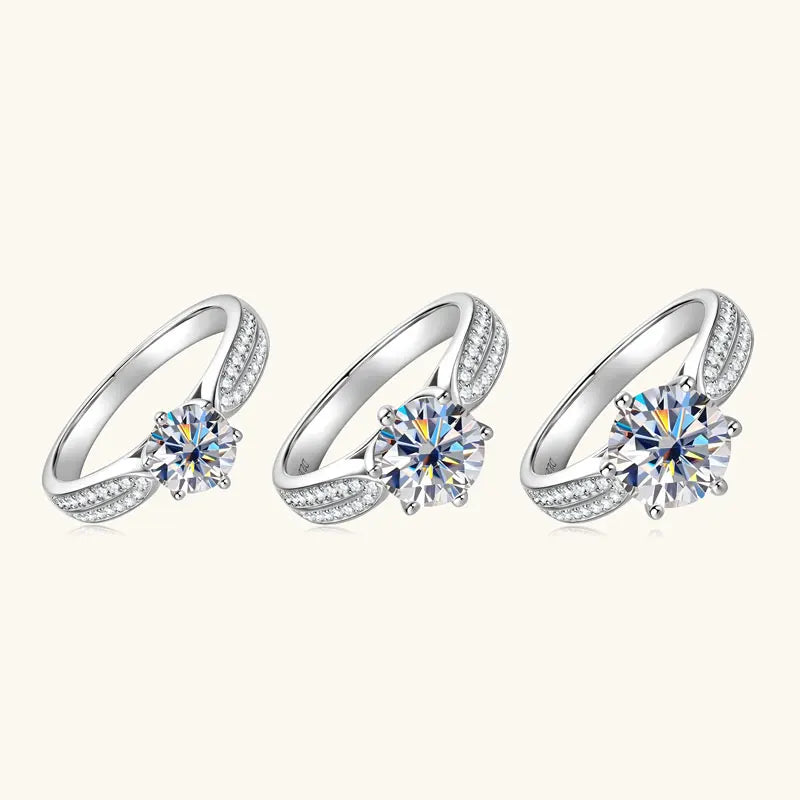Lnkry Certified 6.5MM/8MM/9MM Solitaire Moissanite Ring Anelli Argento 925 Sterling Silver Wedding Rings For Women Fine Jewelry
