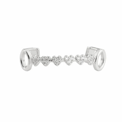 Trendy Hip Hop Dental Grills rhinestone Double Glossy Charm Teeth Grillz Simple Gold/Silver Tooth Caps for Women Men