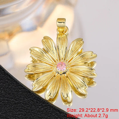 Juya 18K Real Gold Plated Star Of David Palm Tree Bird Flower Love Heart Evil Eye Charms For DIY Fashion Pendant Jewelry Making