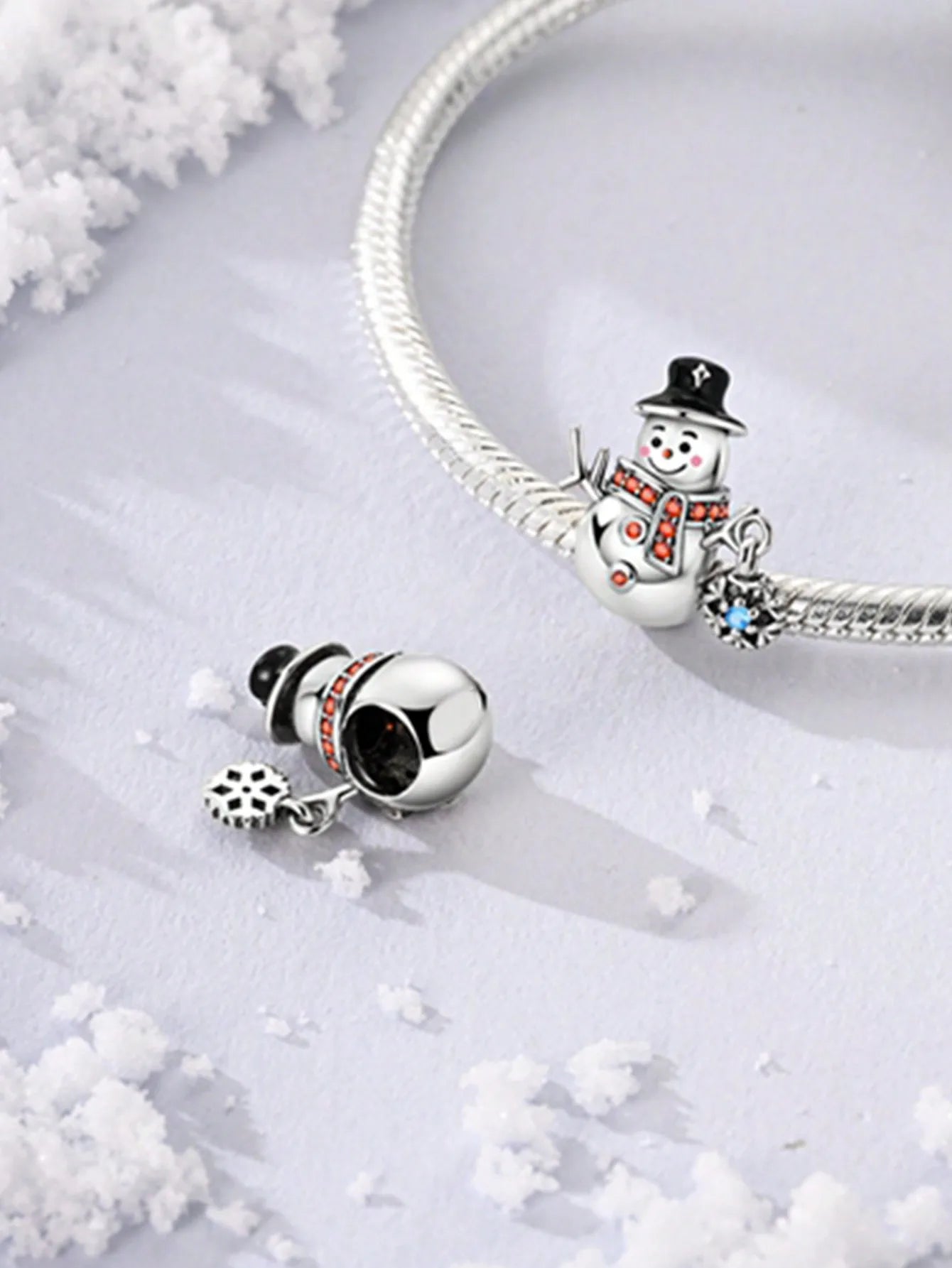 Charms Plata Christmas Bear Snowman Penguin Beads Charm Silver Plated Fit Charms Original Bracelet for Jewelry Making DIY Charm