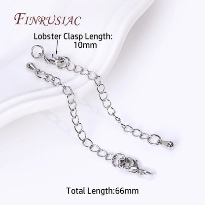 Rhodium/ 18K Real Gold Plated Brass 66mm Extension Tail Chain DIY Jewelry Making Findings 10/12mm Lobster Clasps Extension Chain