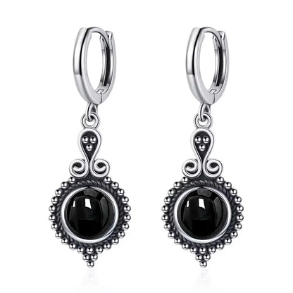 925 Sterling Silver Natural Kyanite Drop Earrings for Women Wedding Gifts Jewelry Vintage Hoop Earrings
