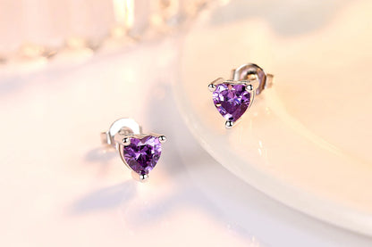 Heart Moissanite Earrings D Color VVS1 Lab Diamond Platinum Plated Sterling Silver Moissanite Stud Earring Women Fine Jewelry