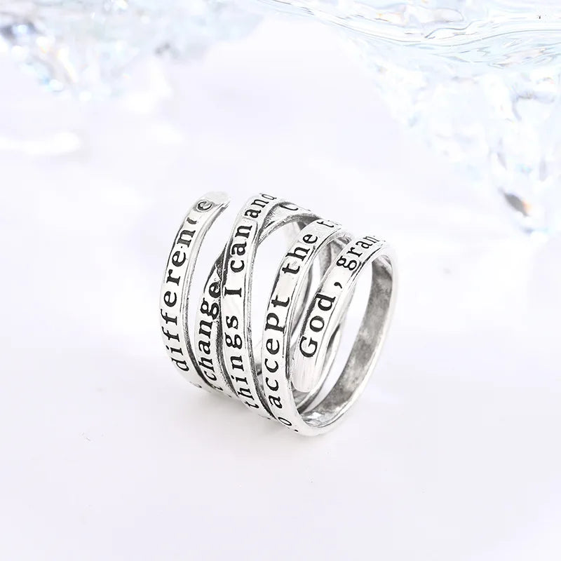925 Sterling Silver Multilayer Letter Rings For Women Wedding Luxury Jewelry Accessories Wholesale Jewellery Money 925