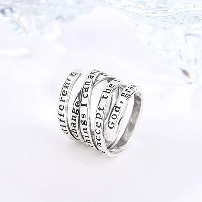 925 Sterling Silver Multilayer Letter Rings For Women Wedding Luxury Jewelry Accessories Wholesale Jewellery Money 925