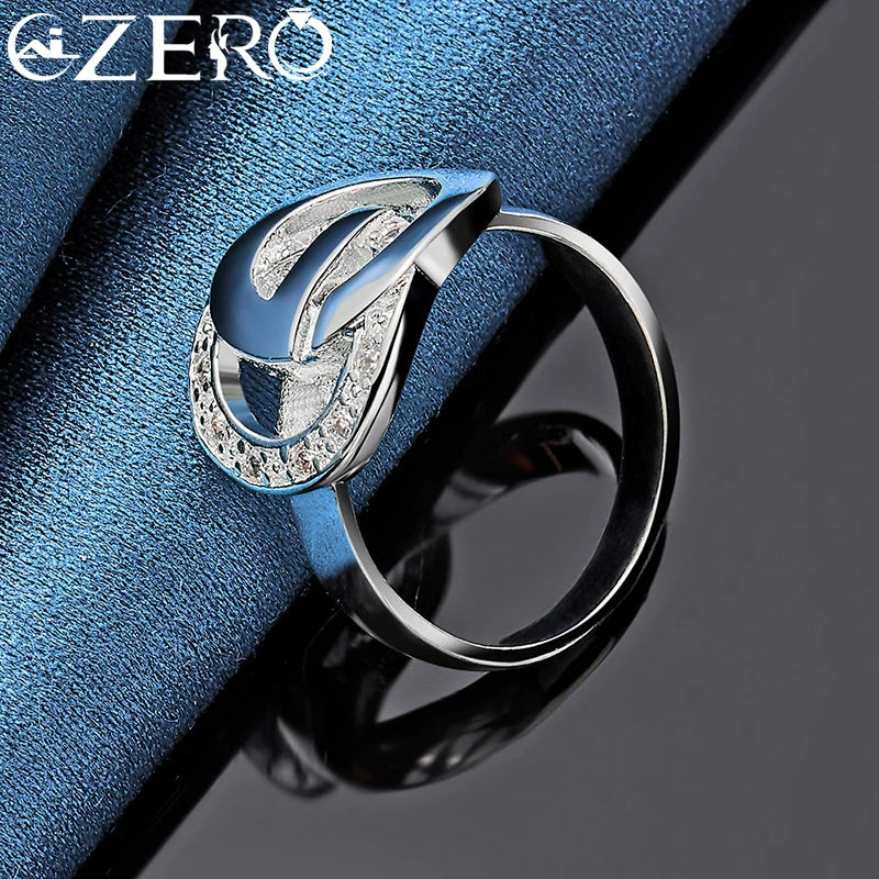 ALIZERO 925 Sterling Silver Letter e Zircon Ring For Woman Wedding Rings Engagement Band Fashion Party Charms Jewelry Gift