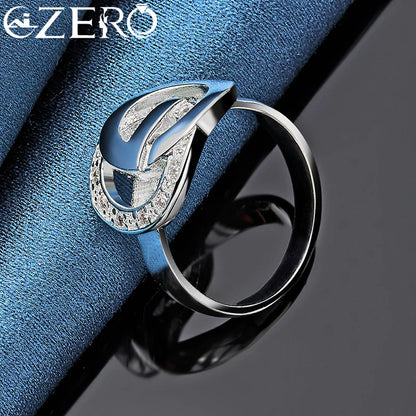 ALIZERO 925 Sterling Silver Letter e Zircon Ring For Woman Wedding Rings Engagement Band Fashion Party Charms Jewelry Gift