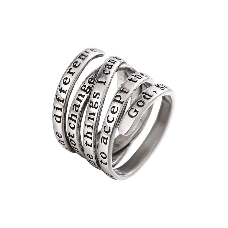 925 Sterling Silver Multilayer Letter Rings For Women Wedding Luxury Jewelry Accessories Wholesale Jewellery Money 925
