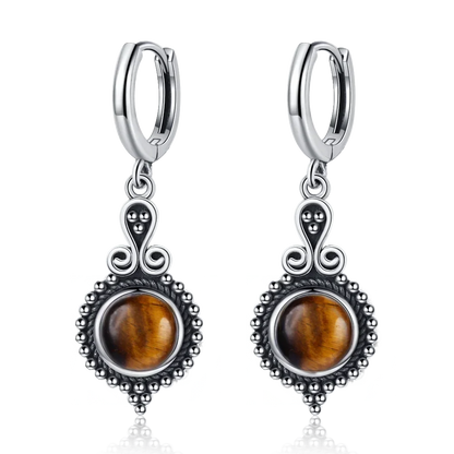 925 Sterling Silver Natural Kyanite Drop Earrings for Women Wedding Gifts Jewelry Vintage Hoop Earrings