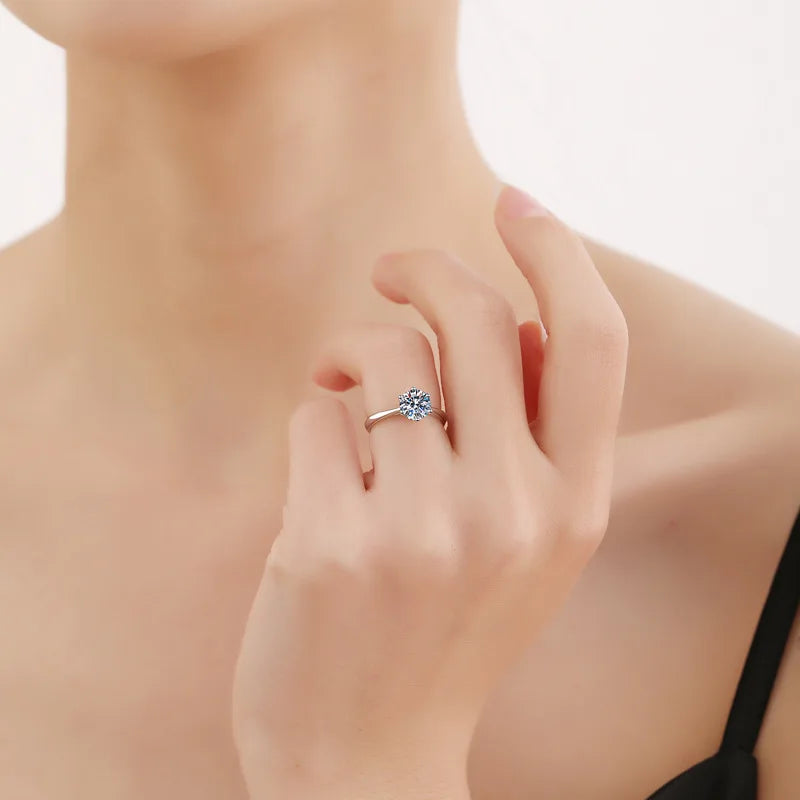 Charm 925 Sterling Silver Rings For woman Shining crystal adjustable size Fashion Gifts engagement wedding high quality Jewelry