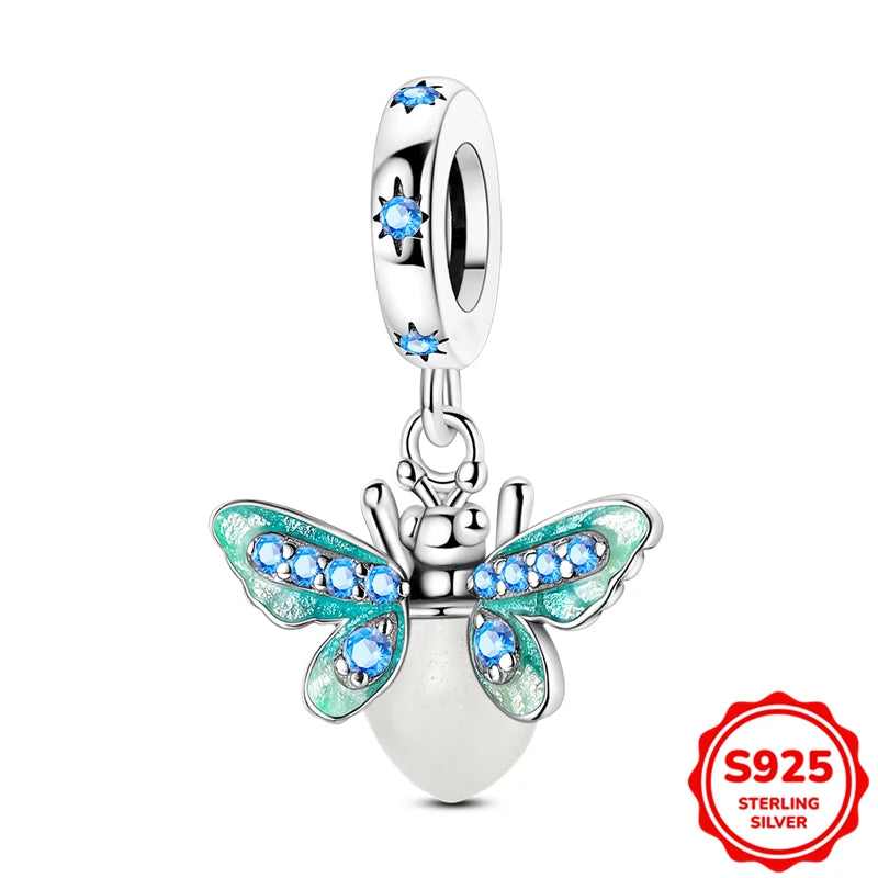 Glow-in-the-dark Fireflies Dangle Charm Bead Fits 3mm Bracelet Bangle Necklace For Women Pendant Luxury DIY Jewelry Making Gifts