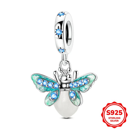 Glow-in-the-dark Fireflies Dangle Charm Bead Fits 3mm Bracelet Bangle Necklace For Women Pendant Luxury DIY Jewelry Making Gifts