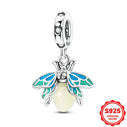 Glow-in-the-dark Fireflies Dangle Charm Bead Fits 3mm Bracelet Bangle Necklace For Women Pendant Luxury DIY Jewelry Making Gifts