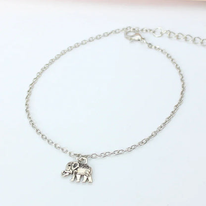 New Fashion Retro Elephant Charm Beach Anklets For Women Trendy Silver Color Foot Jewelry Wholesale Leg Bracelet Gift For Girl
