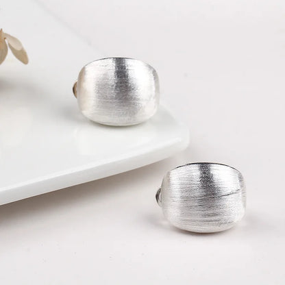 S925 Sterling Silver Stud Earrings for Women New Wire Drawing Surface Geometry Pure Argentum Ear Clip Jewelry Wholesale