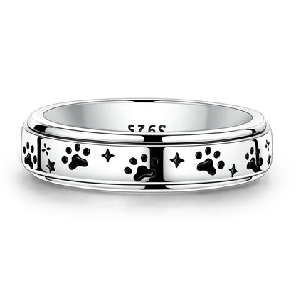 Original 925 Sterling Silver Sparkling Starry Paw Ring For Women Girls Jewelry Birthday Anniversary Gifts