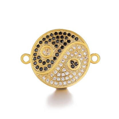 Juya Handmade 18K Gold Plated Cz Paved Decorative Copper Dragon Charms Connectors Accessories For DIY Talisman Jewelry Making