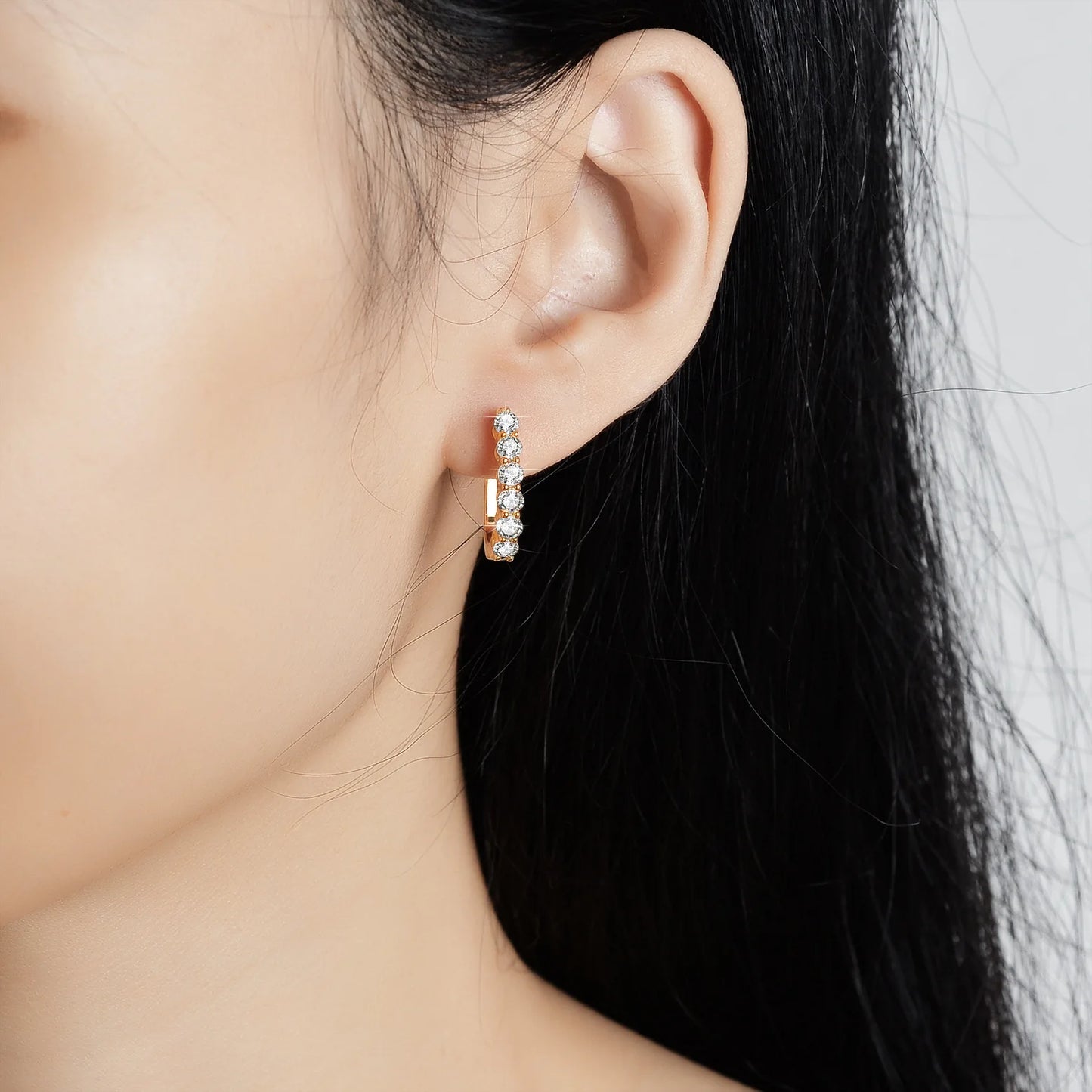 PT950 platinum D color VVS1 diamond earrings, 18K gold moissanite earrings, gift for girlfriend