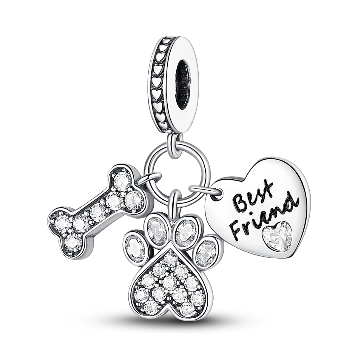 Silver Plated Cat Moon Star Earphone Dangle Charm Bead Pendant Fit Bangle Bracelet for Women Gift DIY Making
