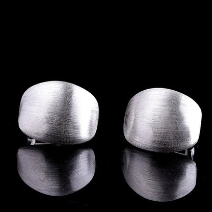 S925 Sterling Silver Stud Earrings for Women New Wire Drawing Surface Geometry Pure Argentum Ear Clip Jewelry Wholesale