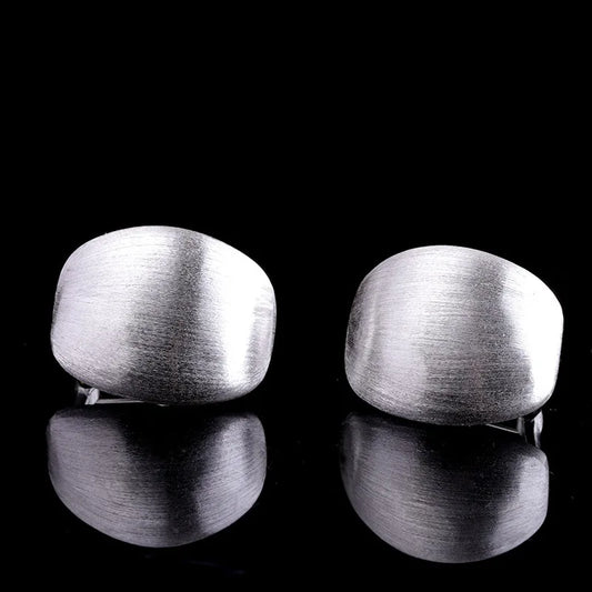 S925 Sterling Silver Studs Earrings for Women New Wire Drawing Surface Geometry Pure Argentum Ear-Clip Jewelry Wholesale