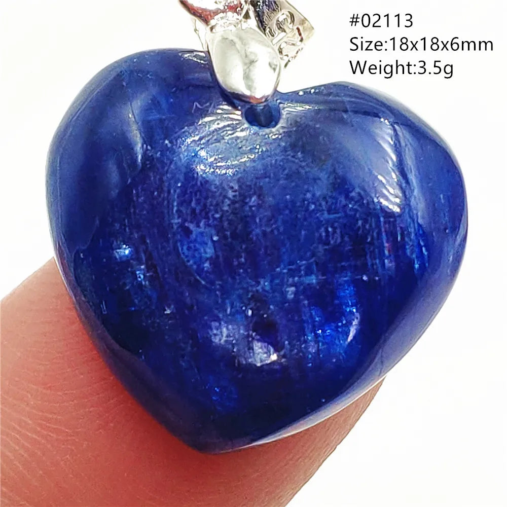 Natural Blue Kyanite Heart Love Pendant Jewelry Women Men Kyanite Necklace Cat Eye Beads Best Gift Fashion AAAAA