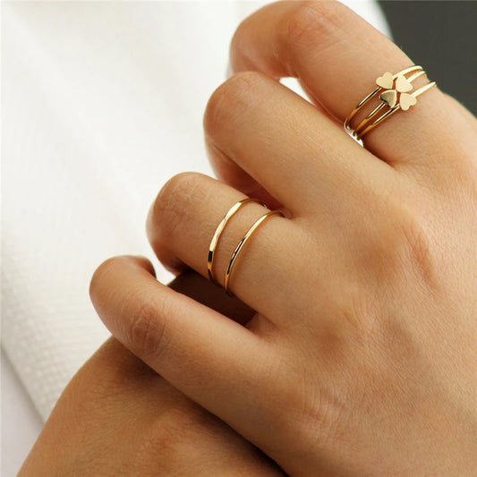 14K Gold Filled Stacking Ring Boho Gold Jewelry Minimalist Knuckle Ring Anillos Mujer Gold Accessories Bohemian Rings for Women
