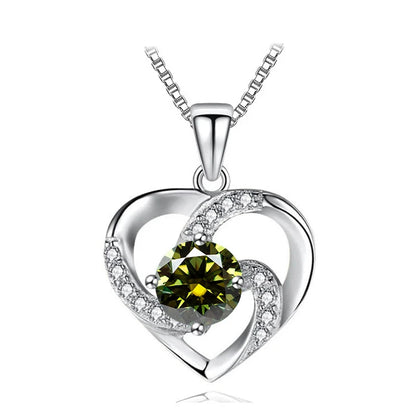 JoyceJelly 1CT Pass Tested Moissanite Heart Necklace for Women S925 Silver Gold Silver Color Diamond Pendant Birthday Party Gift