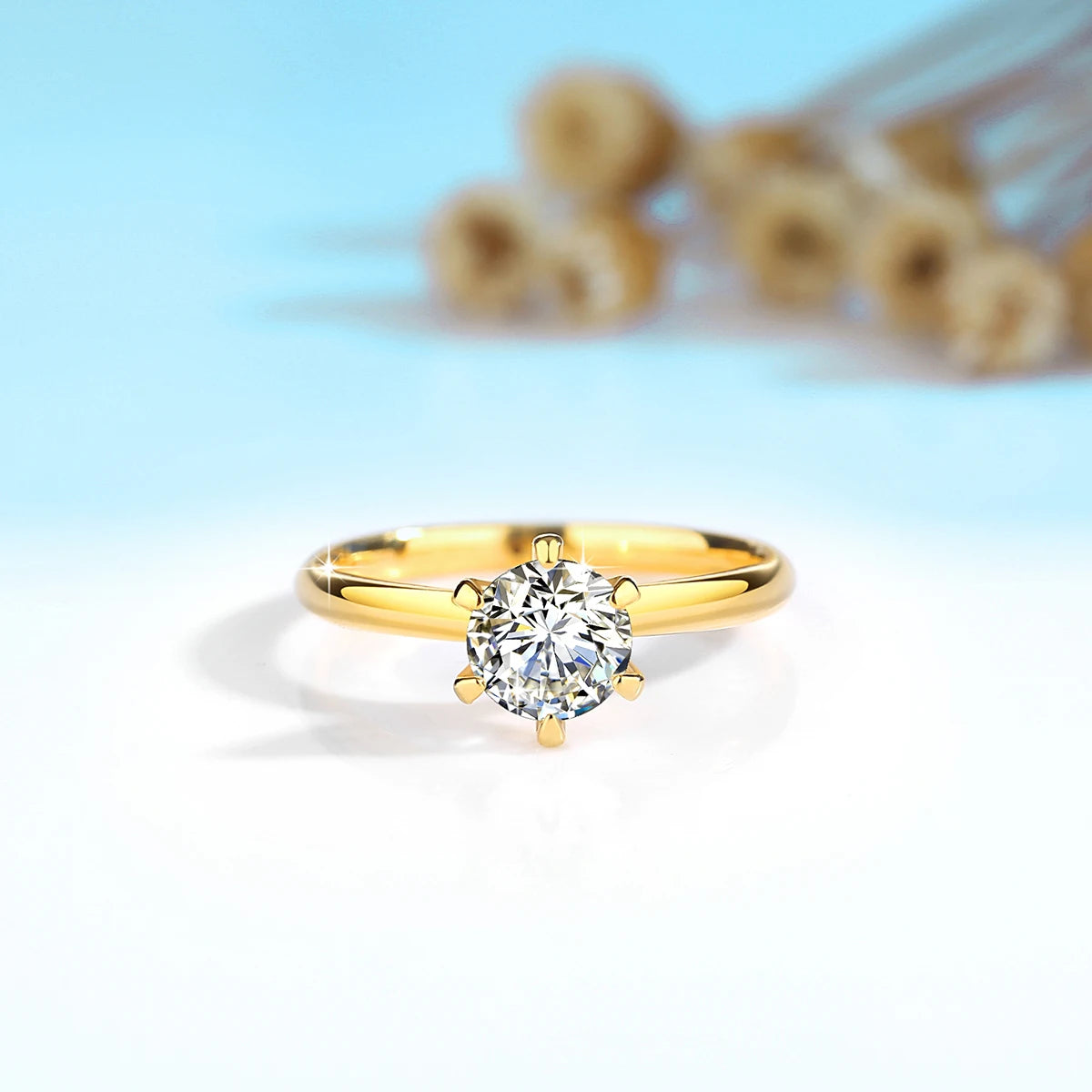 Real Gold 18K Moissanite Rings Hollow Women Engagement Wedding 1 Carat AU750 Diamond Ring Gift Mother Lovers Fine Jewelry