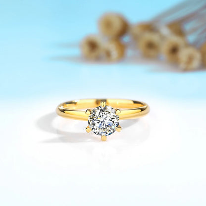 Real Gold 18K Moissanite Rings Hollow Women Engagement Wedding 1 Carat AU750 Diamond Ring Gift Mother Lovers Fine Jewelry