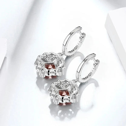 ATTAGEMS Zultanite Sterling Silver Drop Earrings for Women Fine Jewelry 2.6 Carats Created Diaspore 925 Earrings Mother's Gift