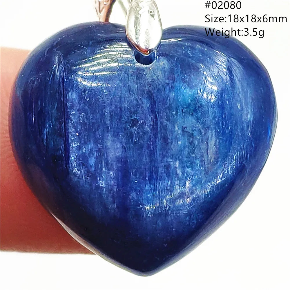 Natural Blue Kyanite Heart Love Pendant Jewelry Women Men Kyanite Necklace Cat Eye Beads Best Gift Fashion AAAAA