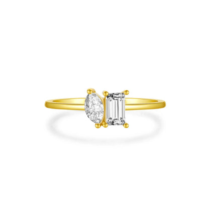 ANDYWEN New 925 Sterling Silver Square Marqulse Zircon Simple Definite Ring Women Silver Wedding Party Fine Jewelry