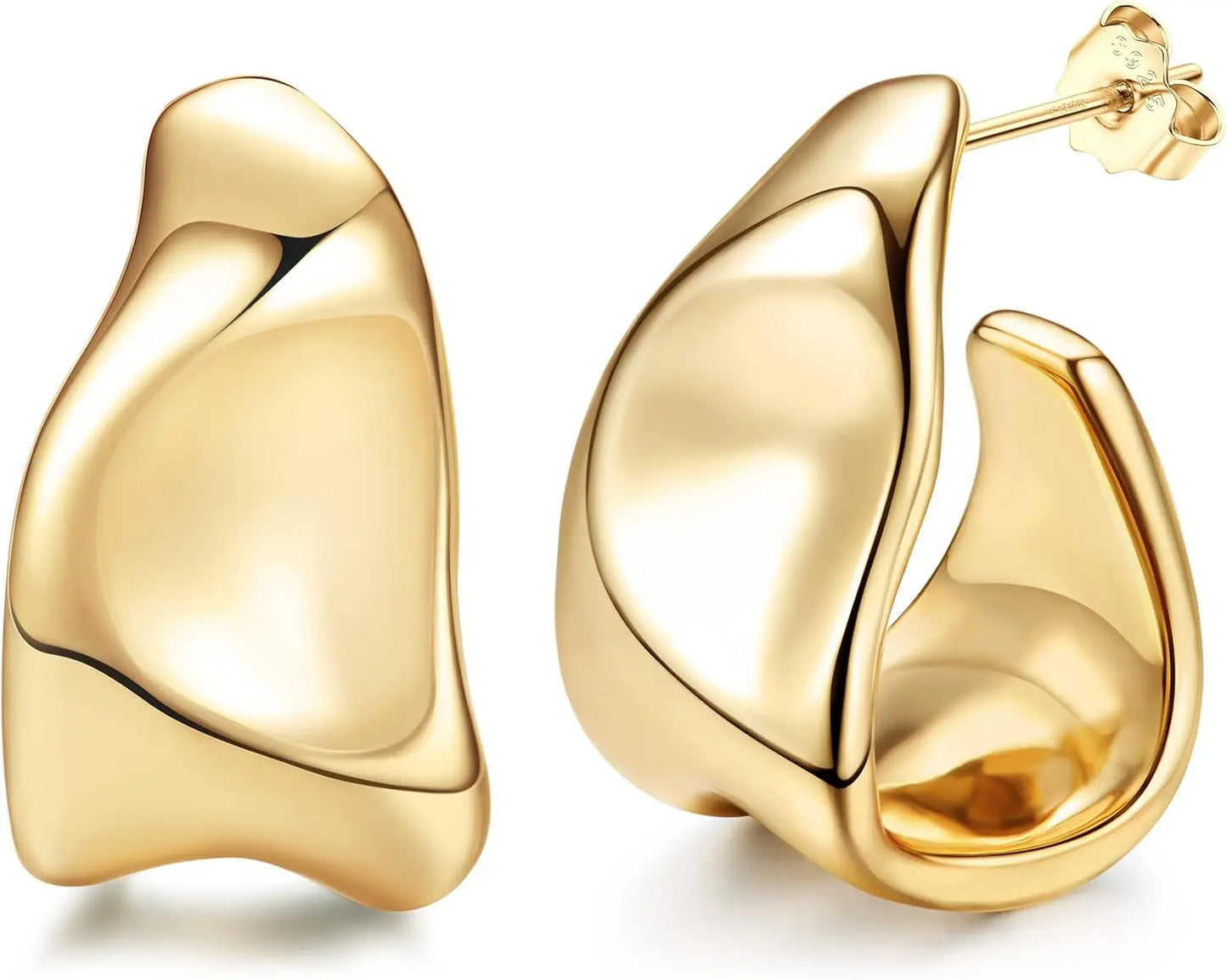 Orecchini Donna Oro Orecchini Argento 925 Orecchini Cerchio Placcati in Oro 14K Orecchini Goccia