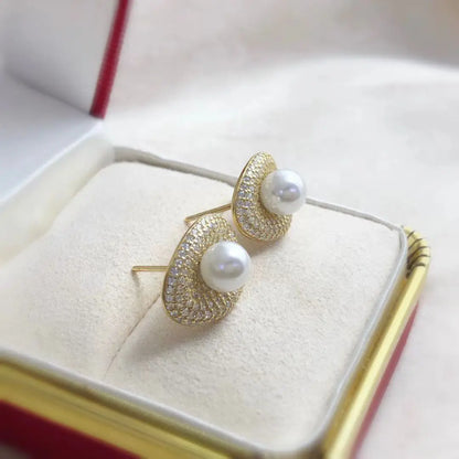 Wholesale S925 Sterling Silver Earrings Mount Findings Settings Base Mounting Parts Accessory for 4-5mm Pearls 5 pairs/lot