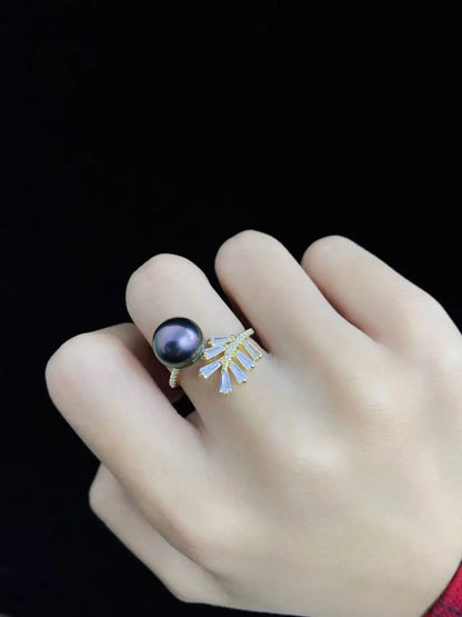 Wholesale S925 Sterling Silver Adjustable Ring Mount Settings Findings Mountings Accessory Parts for 8-9mm Pearls 5pcs/lot