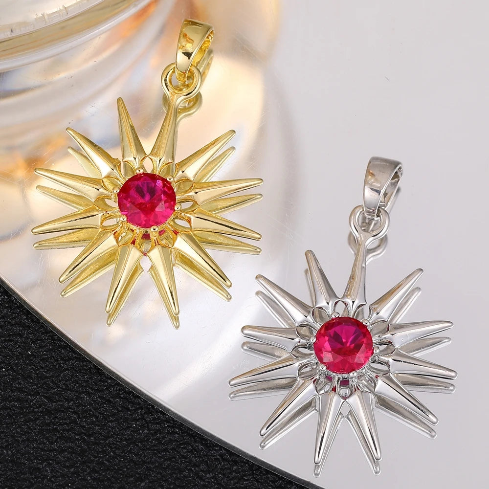 Juya 18K Real Gold Plated Star Of David Palm Tree Bird Flower Love Heart Evil Eye Charms For DIY Fashion Pendant Jewelry Making