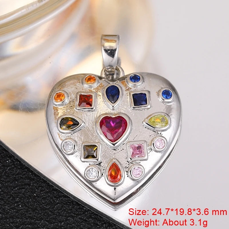 Juya 18K Real Gold Plated Star Of David Palm Tree Bird Flower Love Heart Evil Eye Charms For DIY Fashion Pendant Jewelry Making