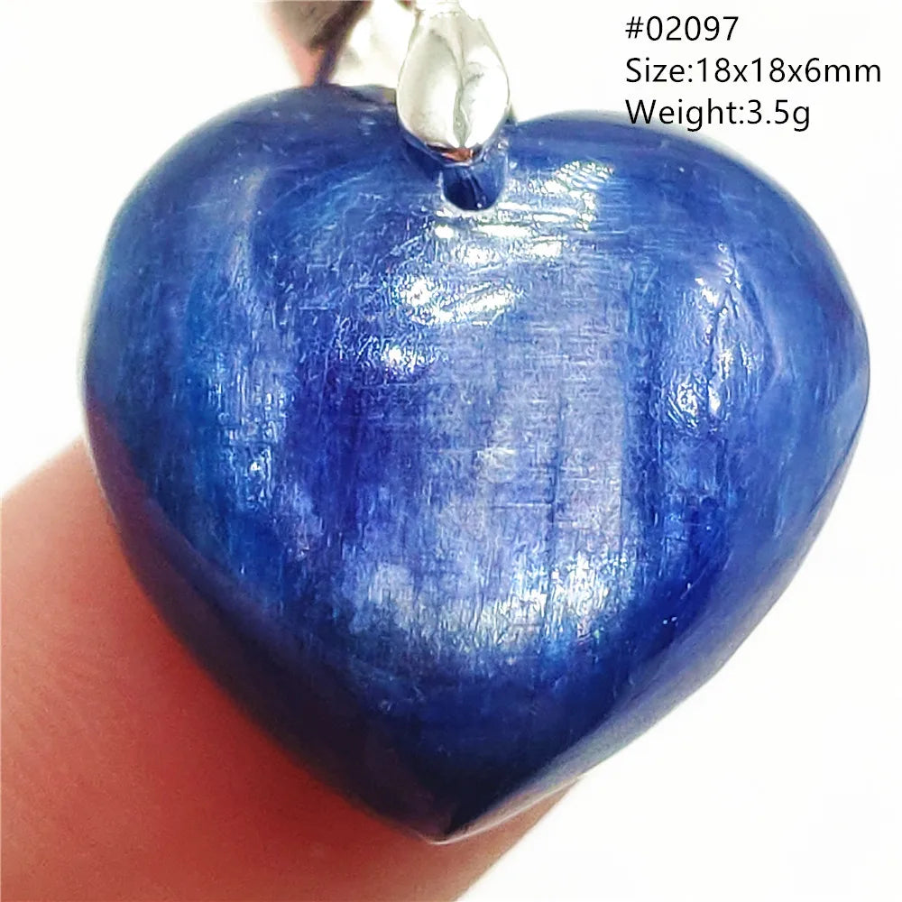 Natural Blue Kyanite Heart Love Pendant Jewelry Women Men Kyanite Necklace Cat Eye Beads Best Gift Fashion AAAAA