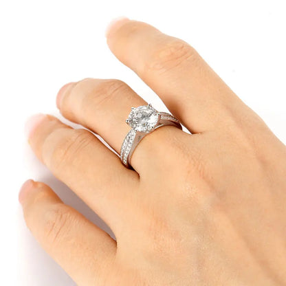 Lnkry Certified 6.5MM/8MM/9MM Solitaire Moissanite Ring Anelli Argento 925 Sterling Silver Wedding Rings For Women Fine Jewelry