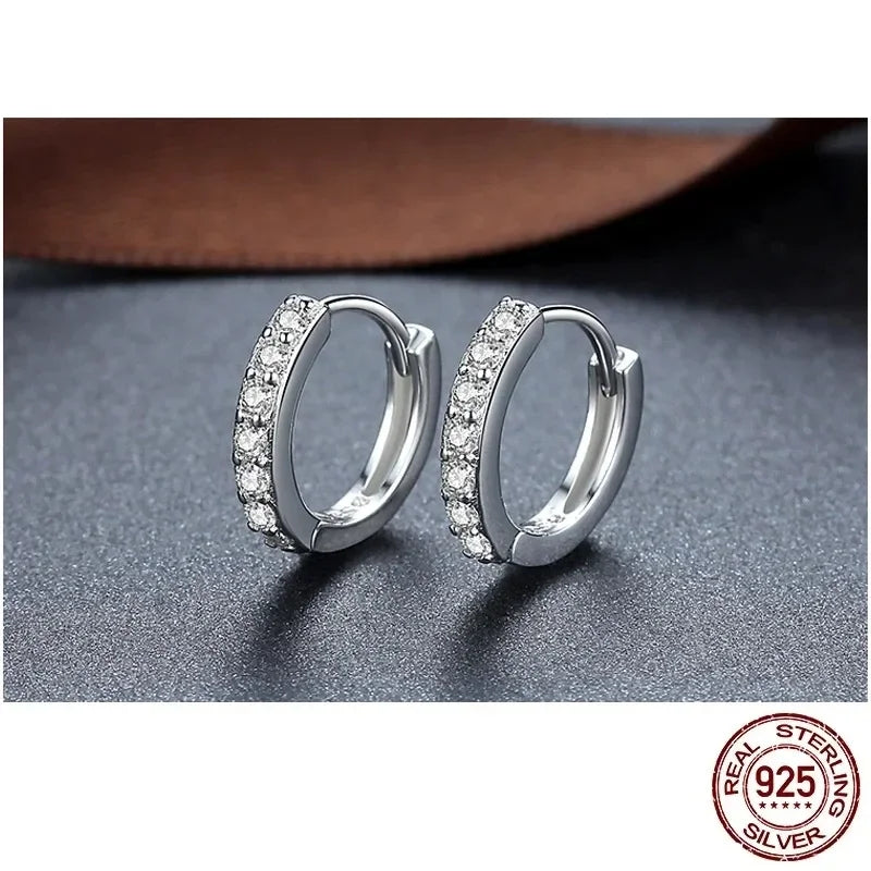 925 Sterling Silver Jewelery Gold Earrings Circle Earring For Women Making Female Valentine's Day Gift Party Engagement Gifts