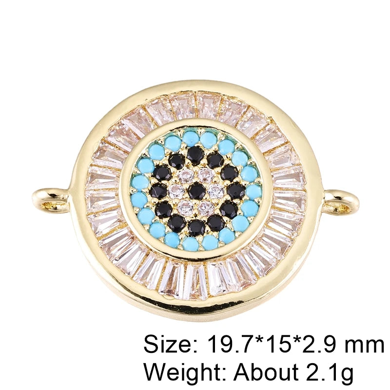 Juya Handmade 18K Gold Plated Cz Paved Decorative Copper Dragon Charms Connectors Accessories For DIY Talisman Jewelry Making