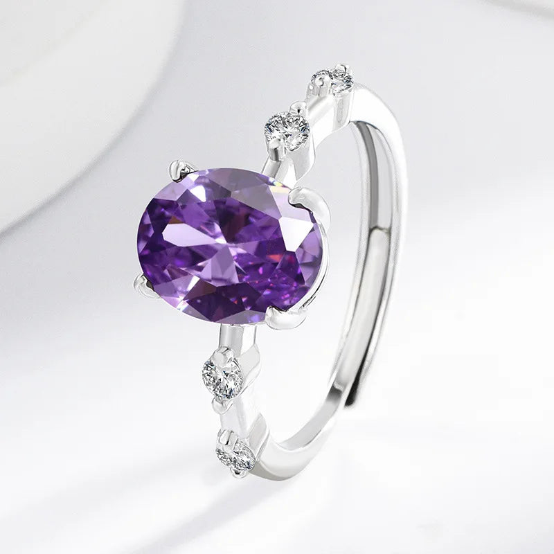 925 Sterling Silver Geometric Cubic Zirconia Stackable Ring for Women Trendy Platinum Plated Brand Party Jewelry Accessories