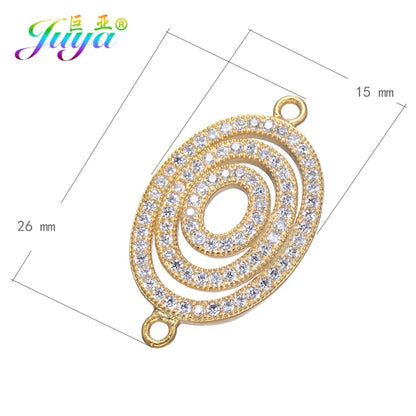 Juya Handmade 18K Gold Plated Cz Paved Decorative Copper Dragon Charms Connectors Accessories For DIY Talisman Jewelry Making