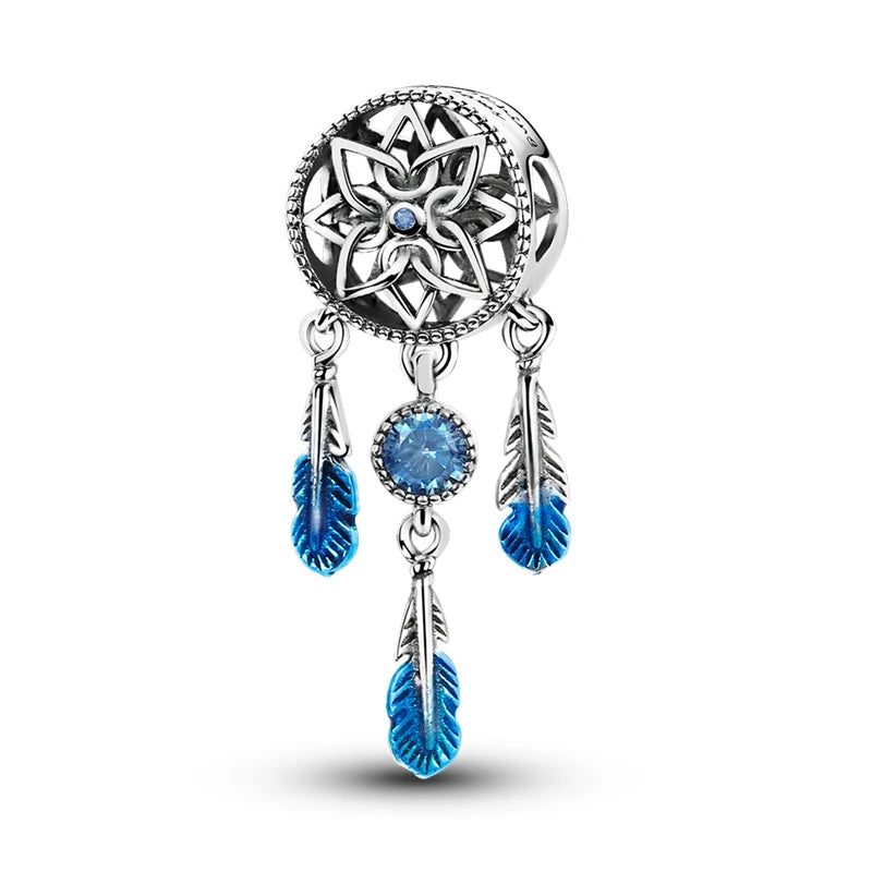 Silver Plated Cat Moon Star Earphone Dangle Charm Bead Pendant Fit Bangle Bracelet for Women Gift DIY Making