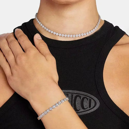 Full Moissanite Diamond Tennis Bracelet With  Certificate Flower Shape Bracelets For Women 925 Sterling Silver Fine Jewelry